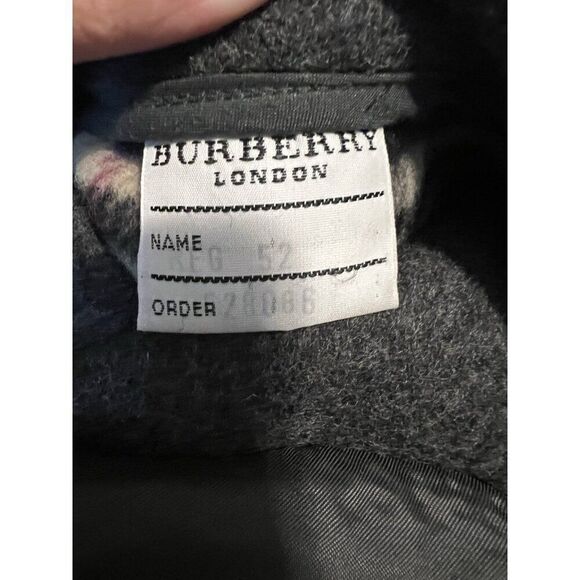 Burberry London Mens Wool Duffle Toggle Coat IT 52 US 42 Gray Nova Check Plaid - Picture 9 of 10